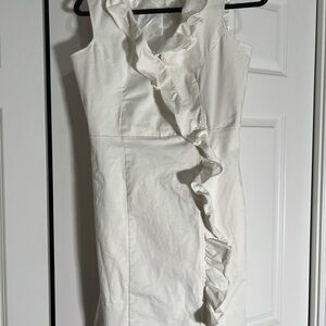 WD.NY Ivory Ruffle sheath Dress size 6